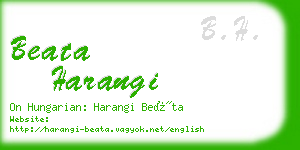 beata harangi business card